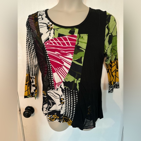 Parsley & Sage Women’s Tunic Top Contemporary multi pattern Size L #1706 - Picture 1 of 7
